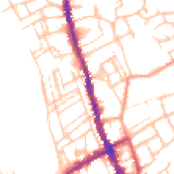 Daytime road noise heatmap for WR1 1JZ