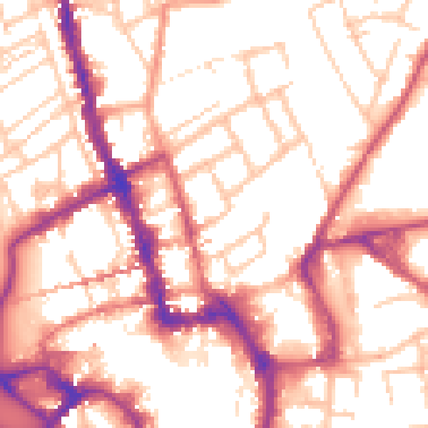 Daytime road noise heatmap for WR1 1LL