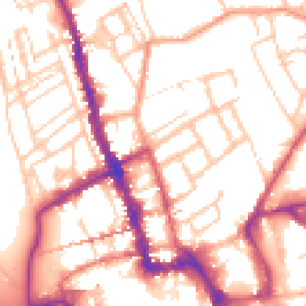 Daytime road noise heatmap for WR1 1LX