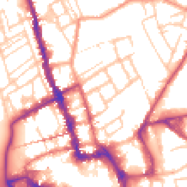 Daytime road noise heatmap for WR1 1NB