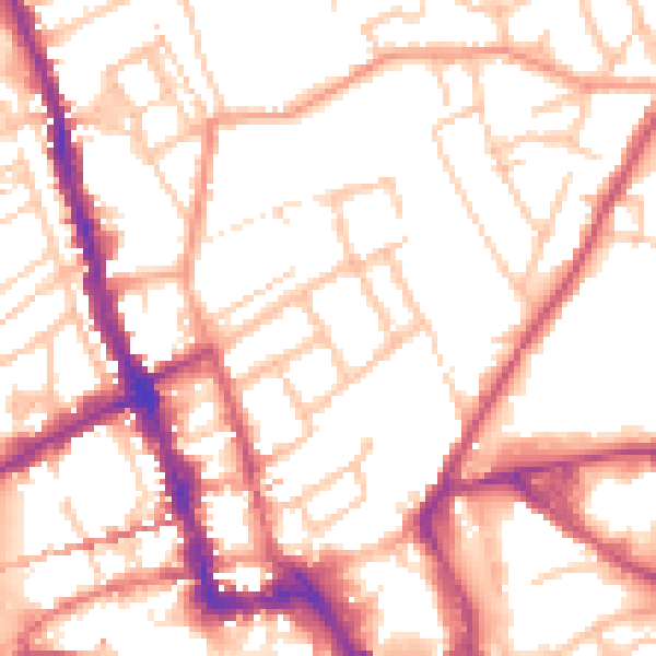 Daytime road noise heatmap for WR1 1NF
