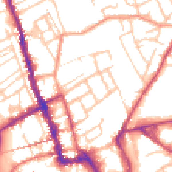 Daytime road noise heatmap for WR1 1NG