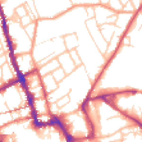 Daytime road noise heatmap for WR1 1NJ