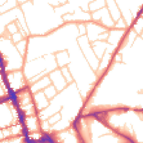 Daytime road noise heatmap for WR1 1NP