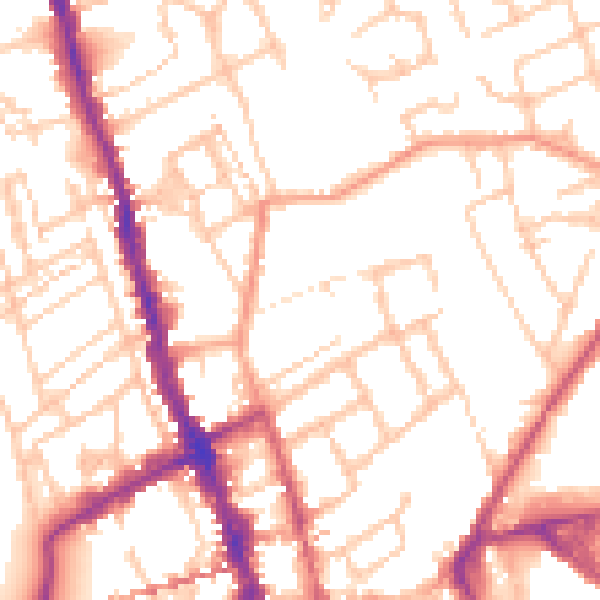 Daytime road noise heatmap for WR1 1PA