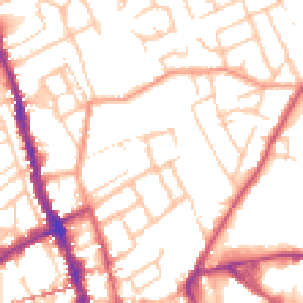 Daytime road noise heatmap for WR1 1PG
