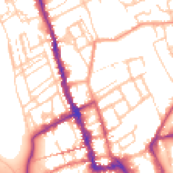 Daytime road noise heatmap for WR1 1PL