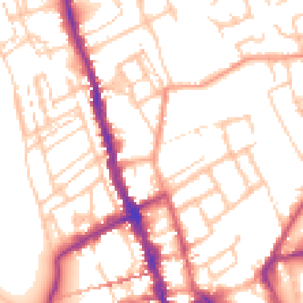 Daytime road noise heatmap for WR1 1PP