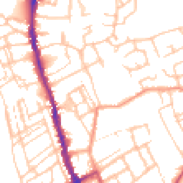 Daytime road noise heatmap for WR1 1QG