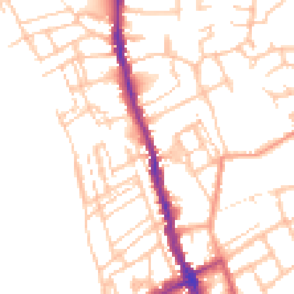 Daytime road noise heatmap for WR1 1RS