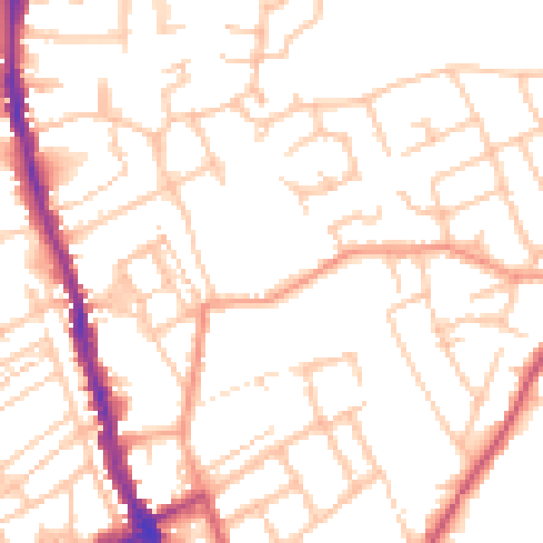 Daytime road noise heatmap for WR1 1SR