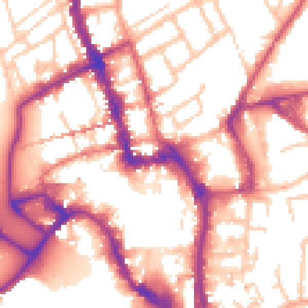 Daytime road noise heatmap for WR1 1UW