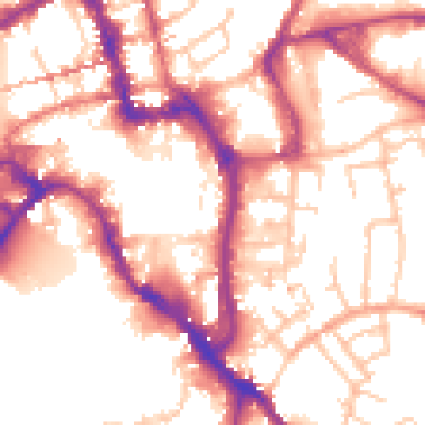 Daytime road noise heatmap for WR1 2AG