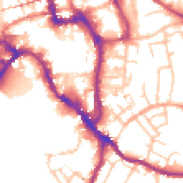 Daytime road noise heatmap for WR1 2AS