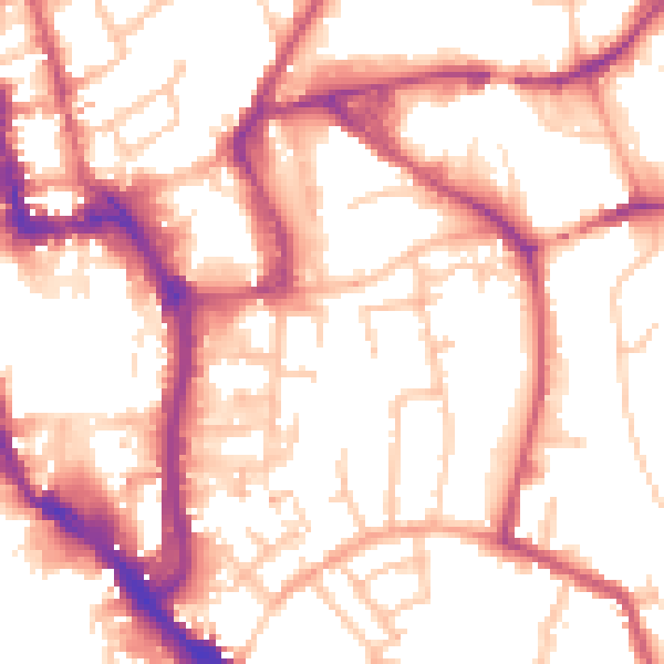 Daytime road noise heatmap for WR1 2BG