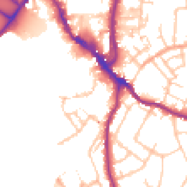 Daytime road noise heatmap for WR1 2BZ