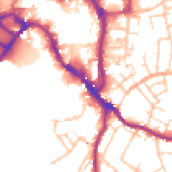Daytime road noise heatmap for WR1 2LT