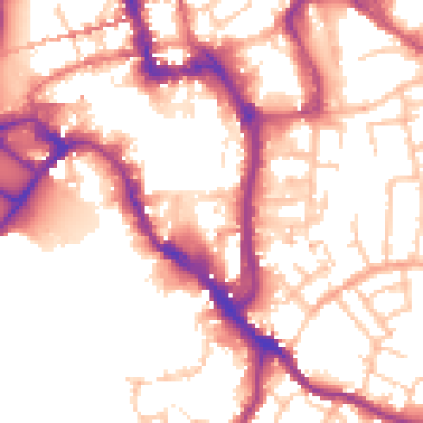 Daytime road noise heatmap for WR1 2LZ
