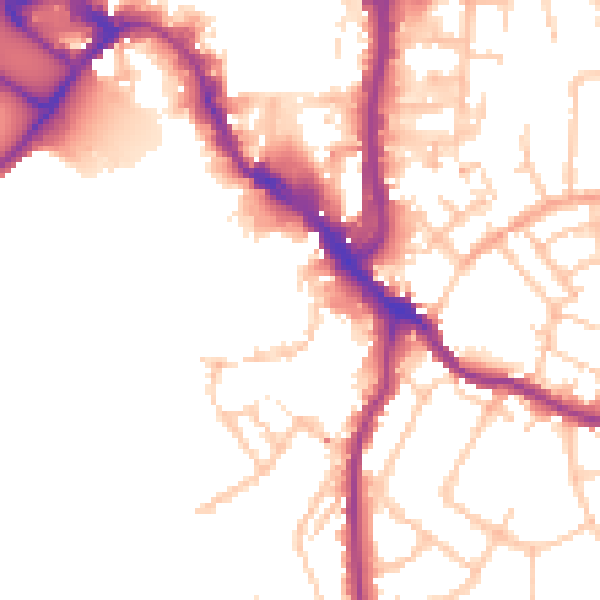 Daytime road noise heatmap for WR1 2NB