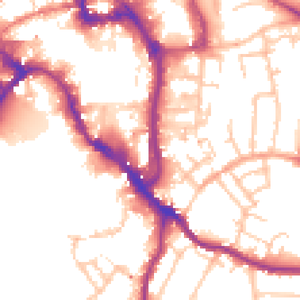 Daytime road noise heatmap for WR1 2NN