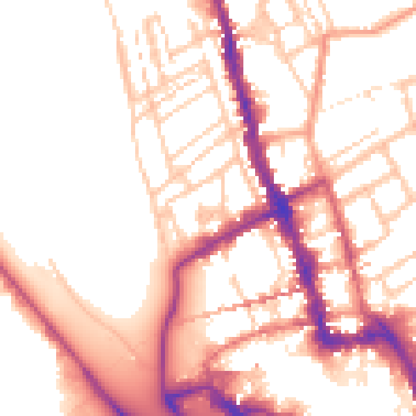 Daytime road noise heatmap for WR1 3BX