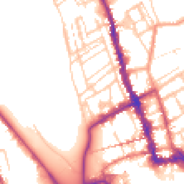Daytime road noise heatmap for WR1 3DD