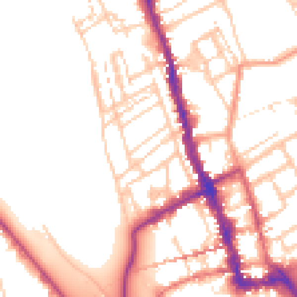Daytime road noise heatmap for WR1 3DG