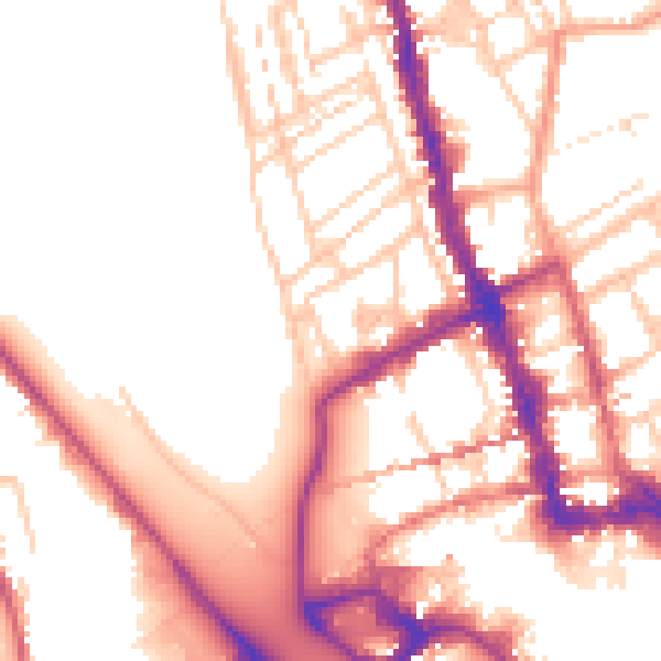 Daytime road noise heatmap for WR1 3EQ