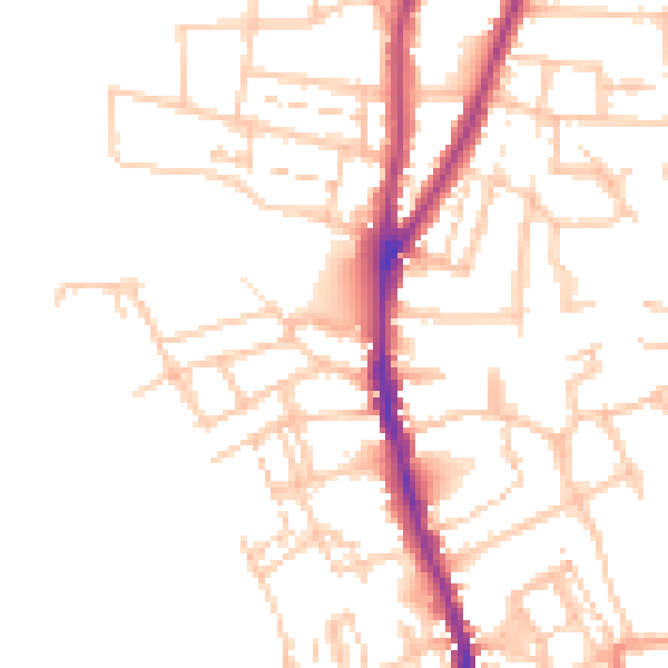 Daytime road noise heatmap for WR1 3ET