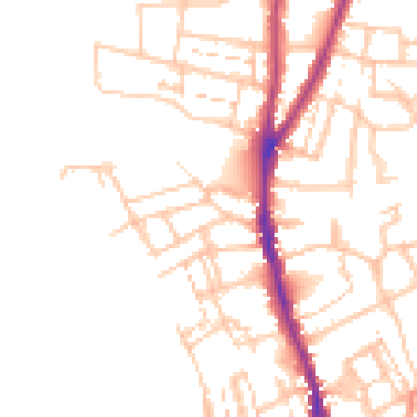 Daytime road noise heatmap for WR1 3HF