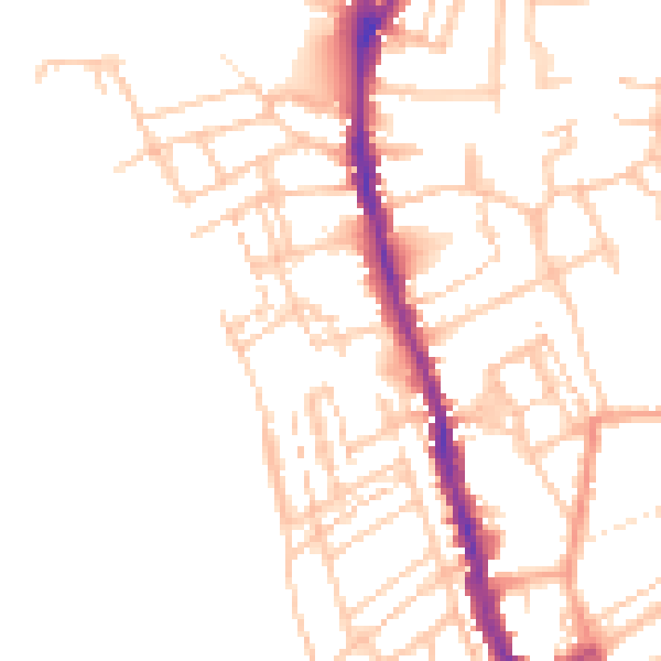 Daytime road noise heatmap for WR1 3HW