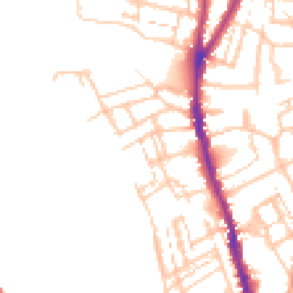 Daytime road noise heatmap for WR1 3JA