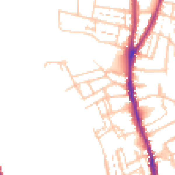 Daytime road noise heatmap for WR1 3JL