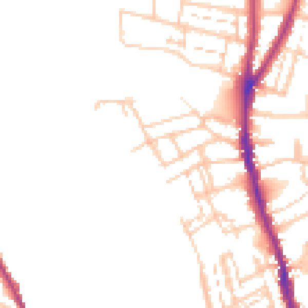 Daytime road noise heatmap for WR1 3JN