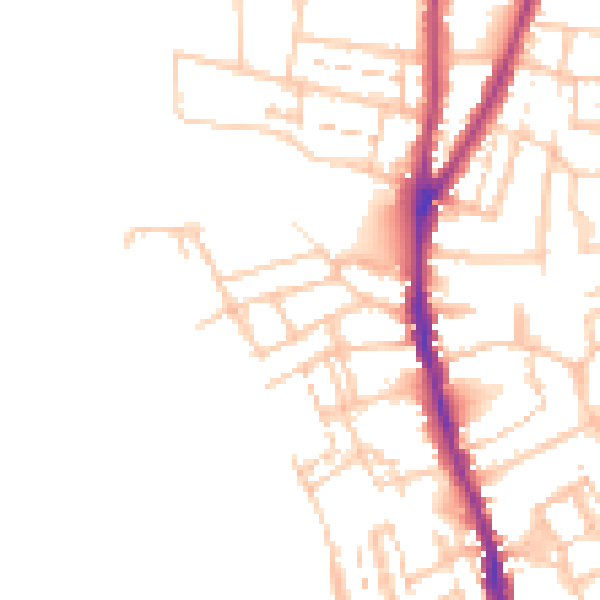 Daytime road noise heatmap for WR1 3JP