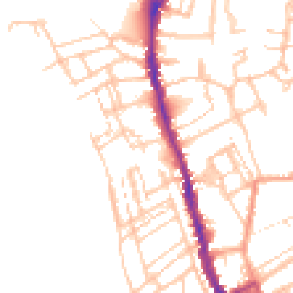 Daytime road noise heatmap for WR1 3JY
