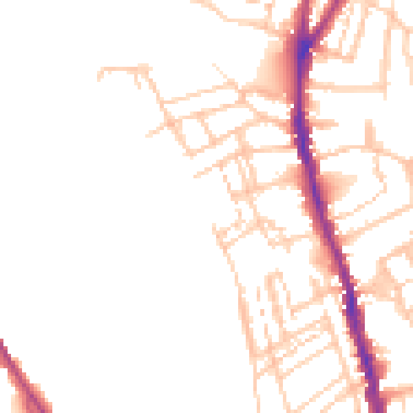 Daytime road noise heatmap for WR1 3LJ