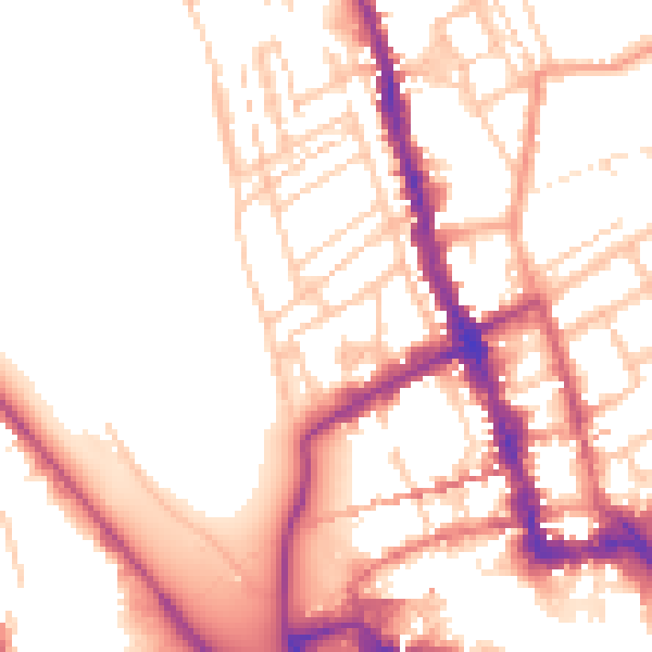 Daytime road noise heatmap for WR1 3NL