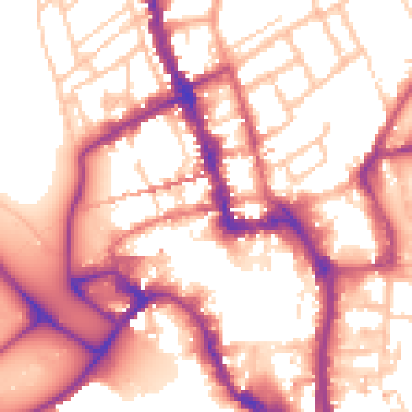 Daytime road noise heatmap for WR1 3QQ