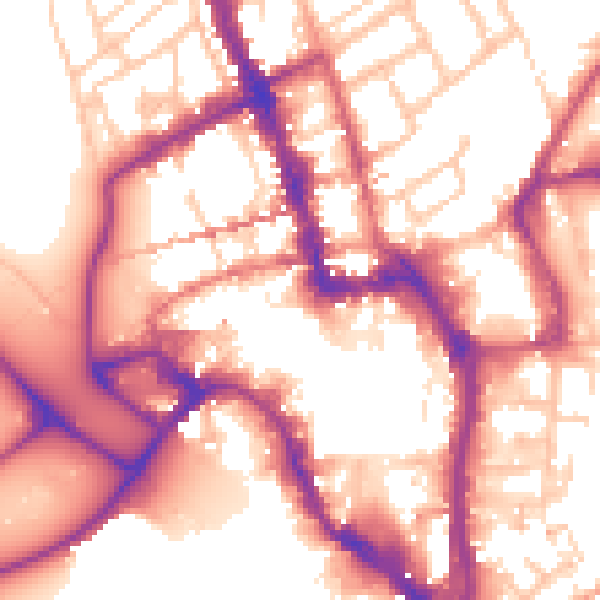 Daytime road noise heatmap for WR1 3QT