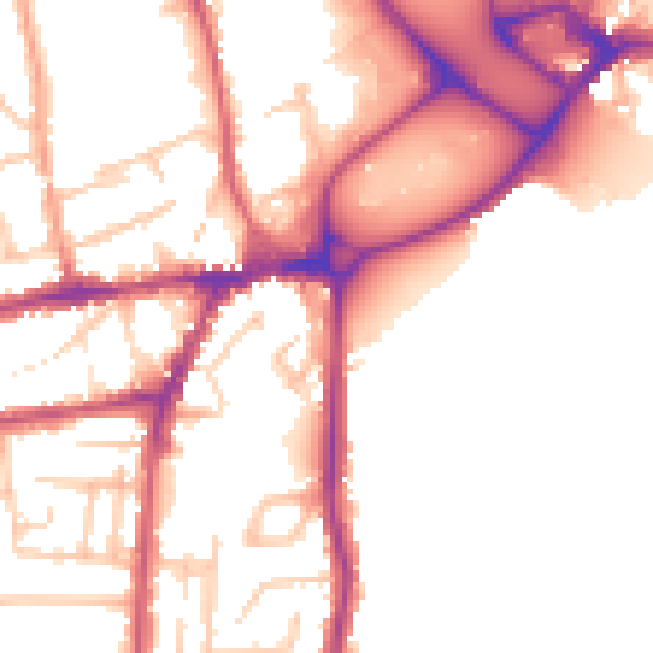 Daytime road noise heatmap for WR2 4AA