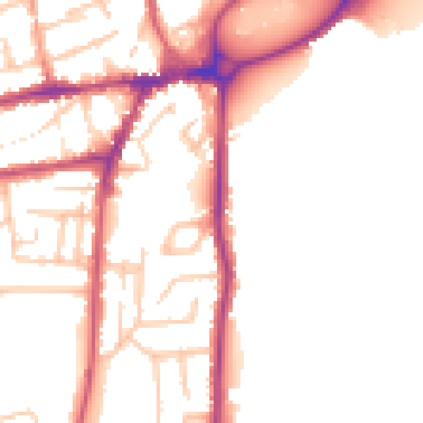 Daytime road noise heatmap for WR2 4AE