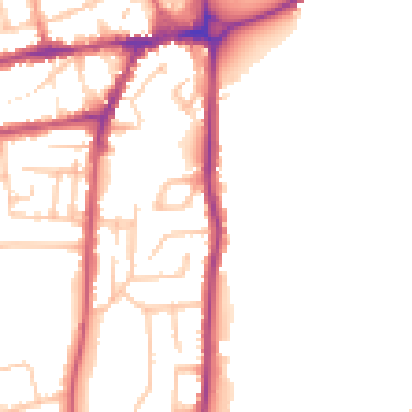 Daytime road noise heatmap for WR2 4AL