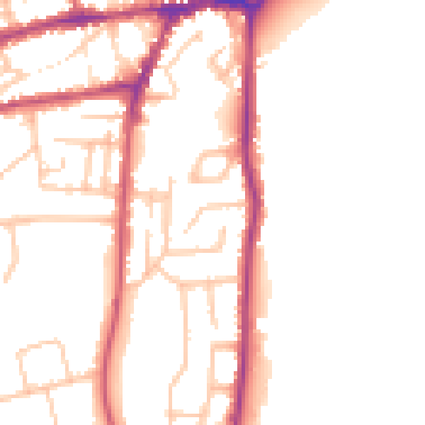 Daytime road noise heatmap for WR2 4AN