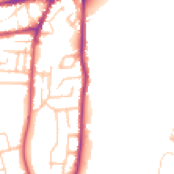 Daytime road noise heatmap for WR2 4AR