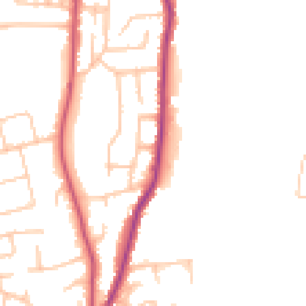 Daytime road noise heatmap for WR2 4AS