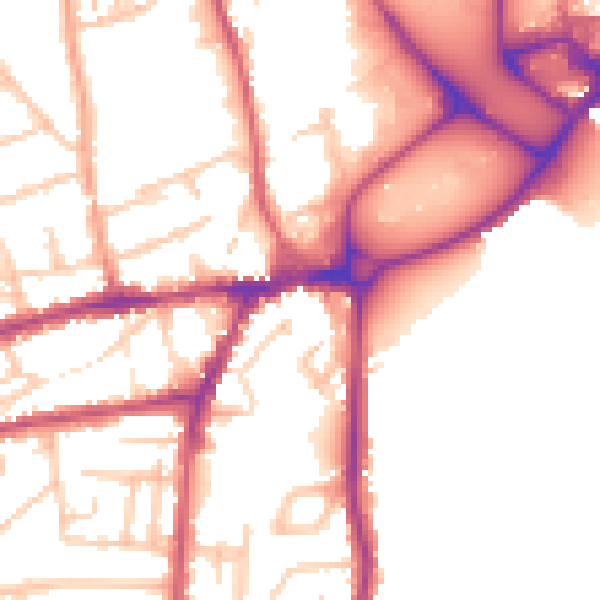 Daytime road noise heatmap for WR2 4AZ