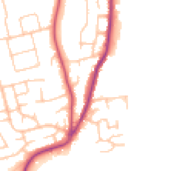Daytime road noise heatmap for WR2 4BE