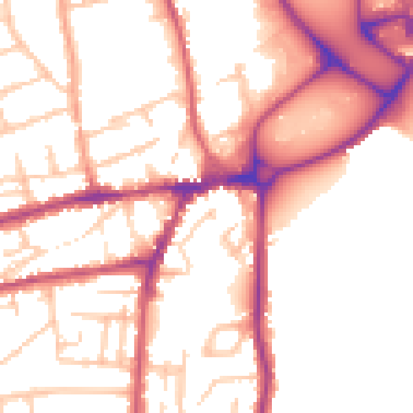 Daytime road noise heatmap for WR2 4BF