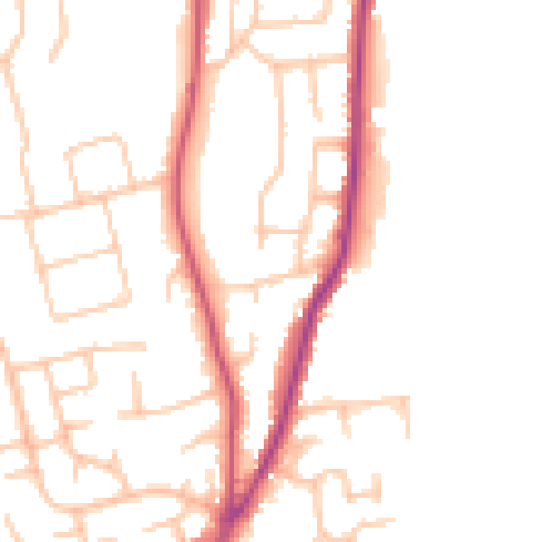 Daytime road noise heatmap for WR2 4BG